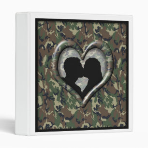 Silhouette of Couple Kissing (Camoflauge) Binder