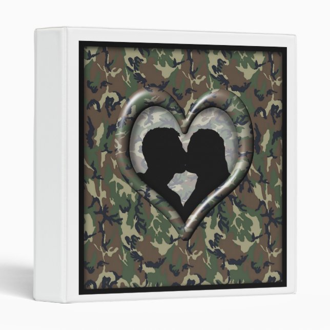 Silhouette of Couple Kissing (Camoflauge) Binder (Front/Spine)