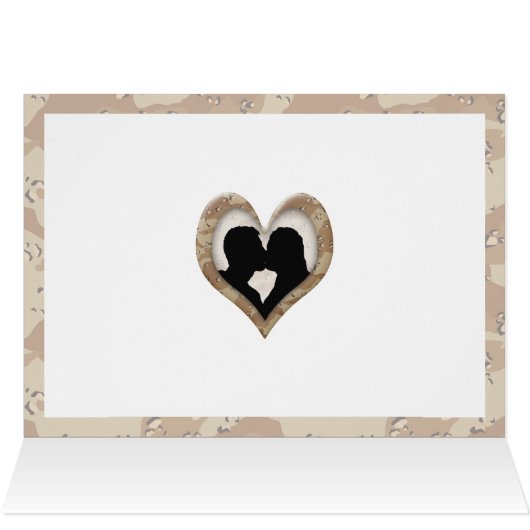 Silhouette of Couple Kissing (Camouflage Heart) (Inside Horizontal (Top))