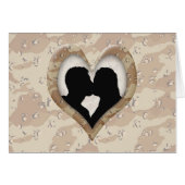 Silhouette of Couple Kissing (Camouflage Heart) (Front Horizontal)