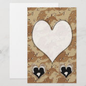 Silhouette of Couple Kissing (Camouflage Heart) (Front/Back)