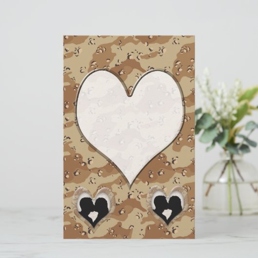 Silhouette of Couple Kissing (Camouflage Heart) (Standing Front)