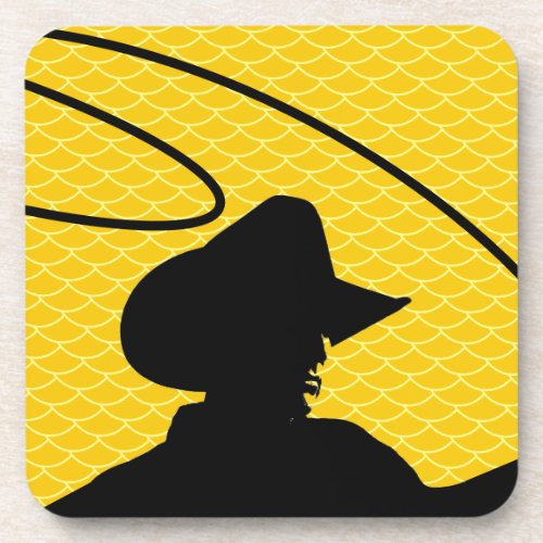 Silhouette of Cowboy Beverage Coaster