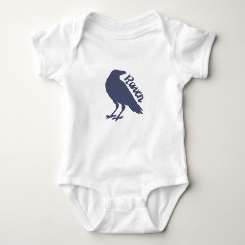 Silhouette of crow _ Choose background color Baby Bodysuit