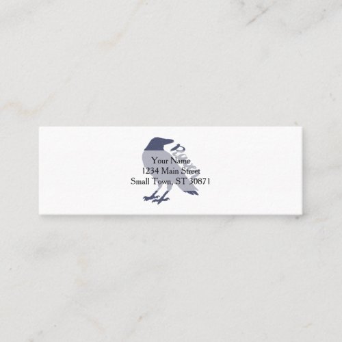 Silhouette of crow _ Choose background color Mini Business Card