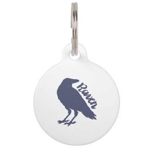 Silhouette of crow _ Choose background color Pet ID Tag