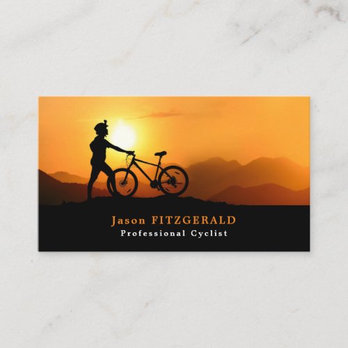 Silhouette of Cyclist Cycling Bicyclist Business Card