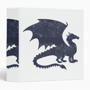Silhouette of dragon - Choose background color 3 Ring Binder