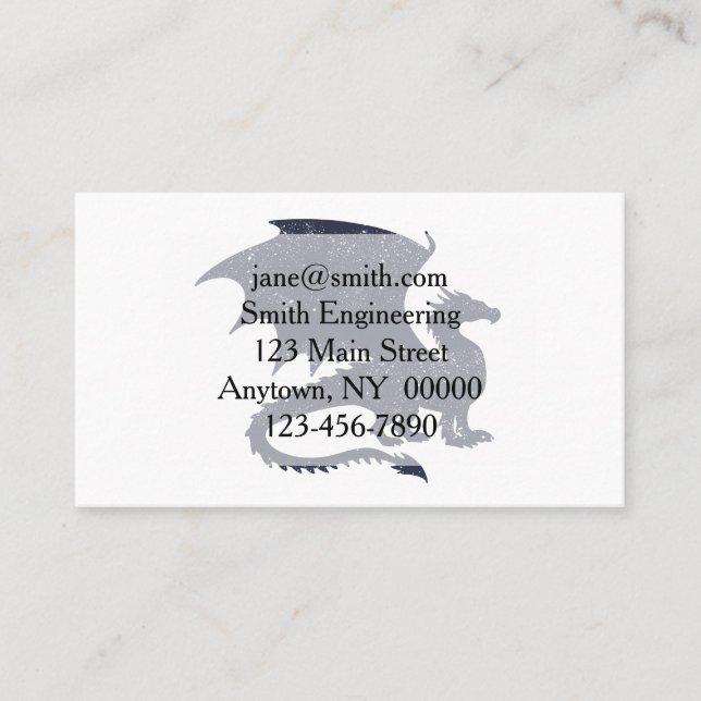 Silhouette of dragon - Choose background color Business Card (Front)