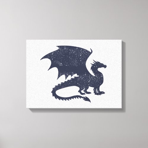 Silhouette of dragon _ Choose background color Canvas Print