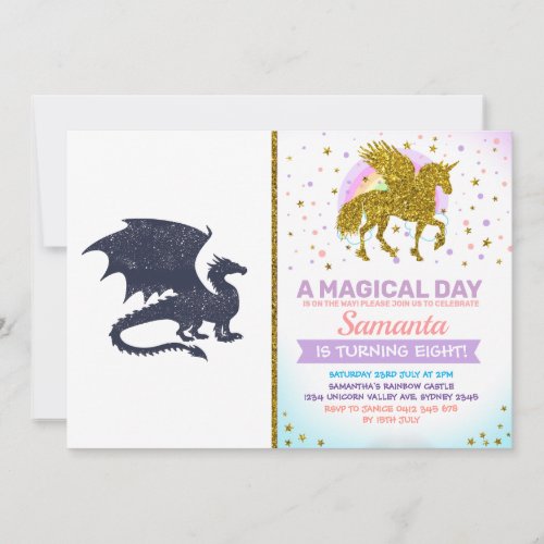 Silhouette of dragon _ Choose background color Invitation