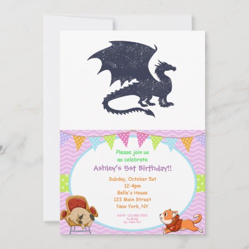 Silhouette of dragon _ Choose background color Invitation