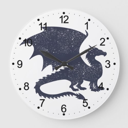Silhouette of dragon _ Choose background color Large Clock