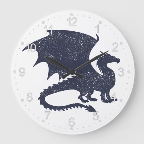 Silhouette of dragon _ Choose background color Large Clock