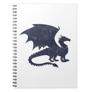 Silhouette of dragon - Choose background color Notebook