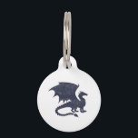 Silhouette of dragon - Choose background color Pet ID Tag<br><div class="desc">dragon  dragons  animal  creature,   monster silhouette  black,   illustration  tattoo  white  fantasy  , wing  reptile  graphic ,  power  wild  flame  beast  , mythical  fire  art  medieval ,  old  shape  magic  legend,  dragon  dragons  animal  , creature  monster</div>