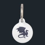 Silhouette of dragon - Choose background color Pet ID Tag<br><div class="desc">dragon  dragons  animal  creature,   monster silhouette  black,   illustration  tattoo  white  fantasy  , wing  reptile  graphic ,  power  wild  flame  beast  , mythical  fire  art  medieval ,  old  shape  magic  legend,  dragon  dragons  animal  , creature  monster</div>