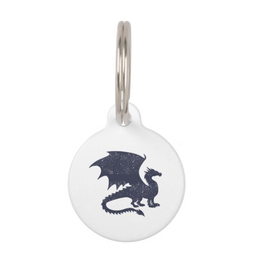 Silhouette of dragon _ Choose background color Pet ID Tag