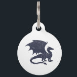 Silhouette of dragon - Choose background color Pet ID Tag<br><div class="desc">dragon  dragons  animal  creature,   monster silhouette  black,   illustration  tattoo  white  fantasy  , wing  reptile  graphic ,  power  wild  flame  beast  , mythical  fire  art  medieval ,  old  shape  magic  legend,  dragon  dragons  animal  , creature  monster</div>