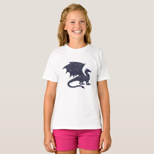 Silhouette of dragon _ Choose background color T_Shirt