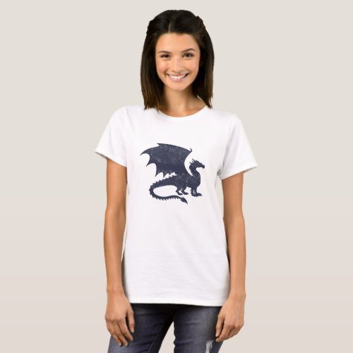 Silhouette of dragon _ Choose background color T_Shirt