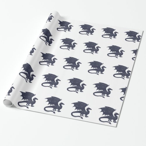 Silhouette of dragon _ Choose background color Wrapping Paper