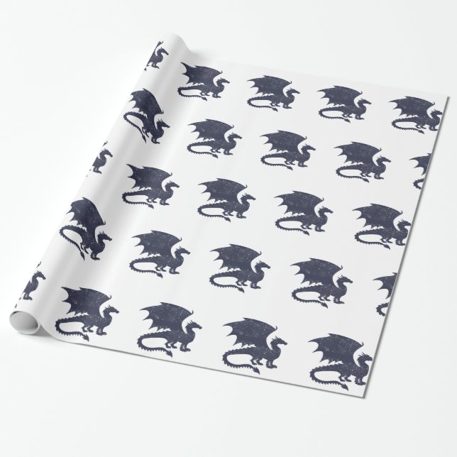 Silhouette of dragon - Choose background color Wrapping Paper (Unrolled)
