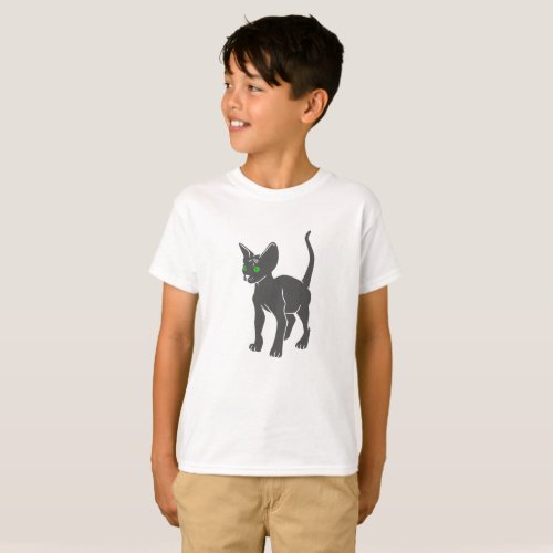 Silhouette of Egyptian  cat _ Choose back color T_Shirt