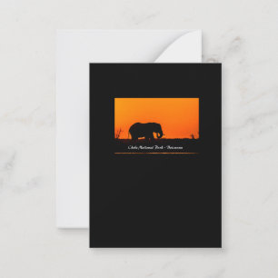 Silhouette of Elephant Note Card
