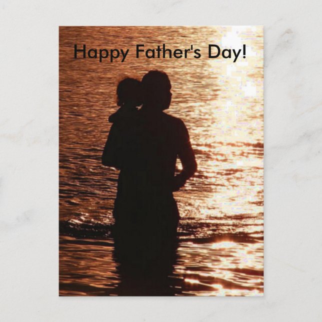 Silhouette of Father and Child Postcard (Front)