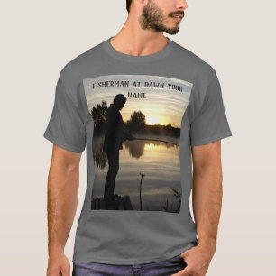 Silhouette of fisherman in the morning T-Shirt