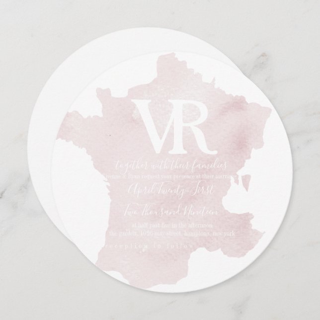 Silhouette of France Invitation (Front/Back)