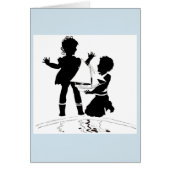 silhouette of girl and boy and model boat (Front)