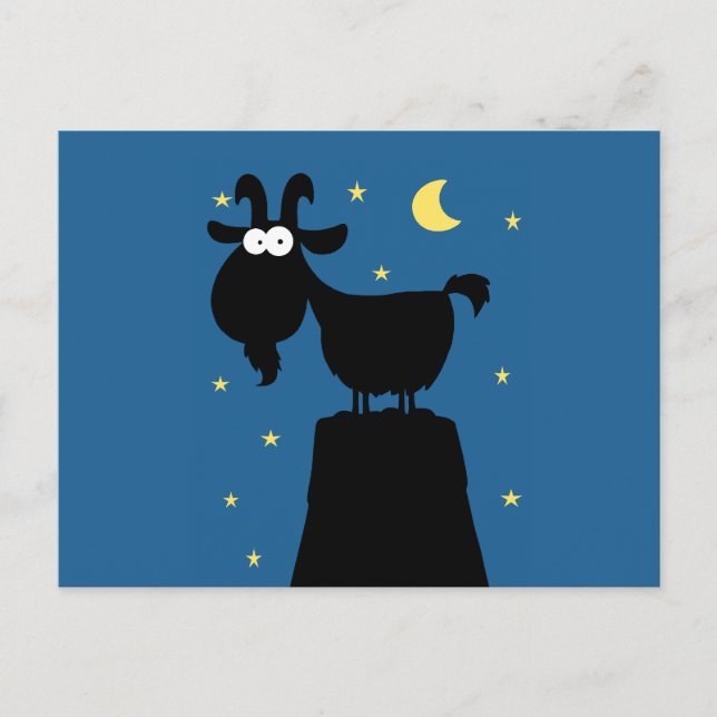 Silhouette of Goat on Mountain Postcard (Front)