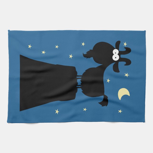 Silhouette of Goat on Mountain Towel (Horizontal)