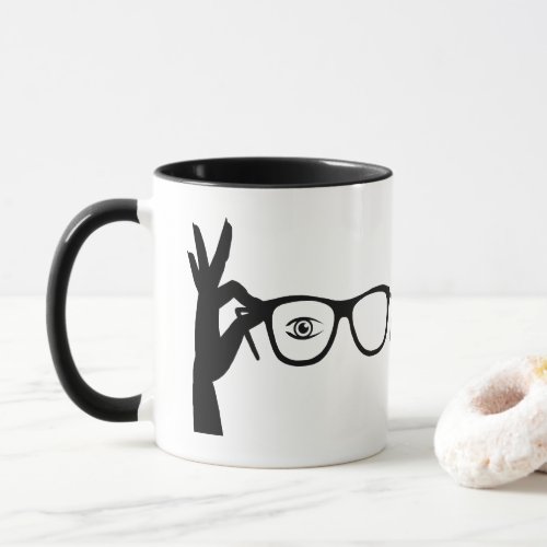 Silhouette of Hand holding Glasses Mug