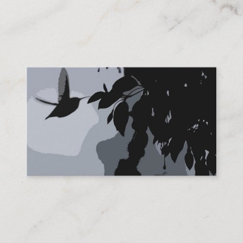 Silhouette Of Hummingbird &amp; Fushia Business Card