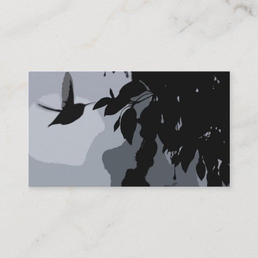 Customizable Silhouette Of Hummingbird &amp; Fushia Business Card