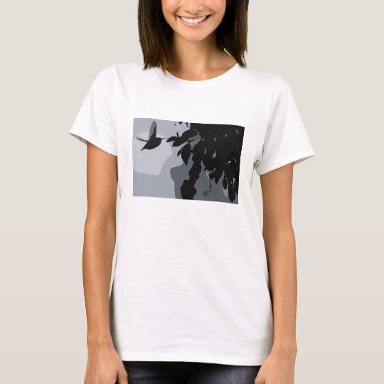 Silhouette Of Hummingbird & Fushia Shirt