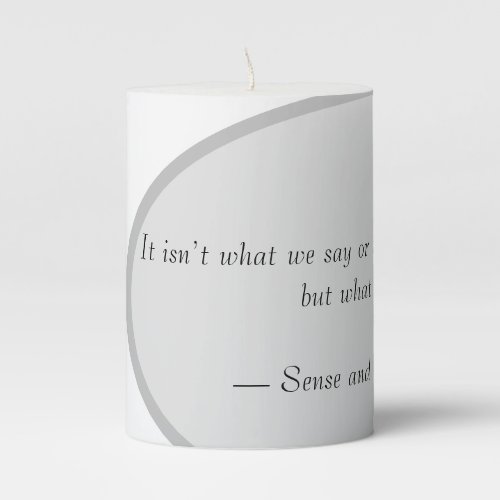 Silhouette of Jane Austen  quote  Pillar Candle