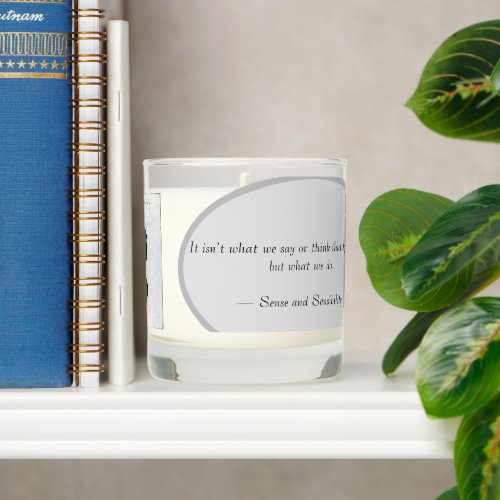 Silhouette of Jane Austen  quote  Scented Candle