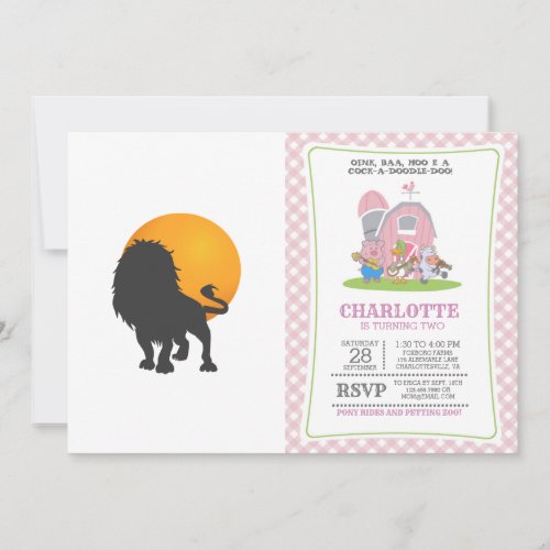 Silhouette of lion _ Choose background color Invitation