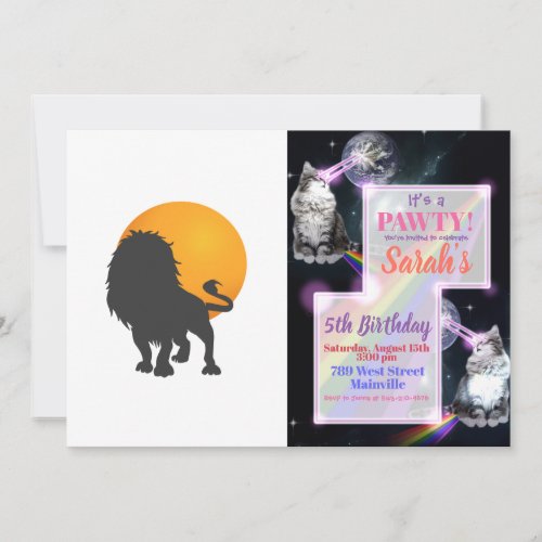 Silhouette of lion _ Choose background color Invitation