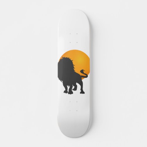 Silhouette of lion _ Choose background color Skateboard