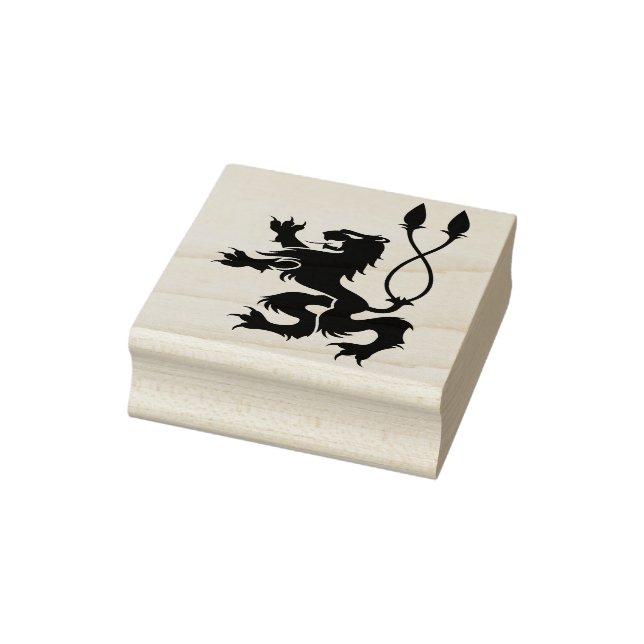 Silhouette of Lion Heraldry Rubber Stamp (Stamp)