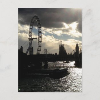 Silhouette Of London Postcard by elfike at Zazzle
