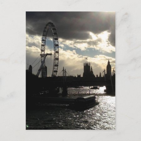 Silhouette Of London Postcard