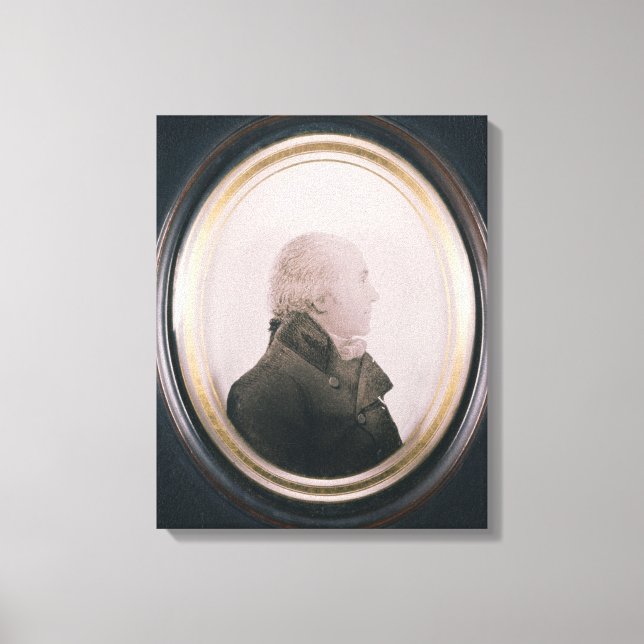 Silhouette of Major Lewis Painted on Convex Canvas Print (Front)