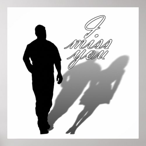 Silhouette of Man Missing Woman Poster