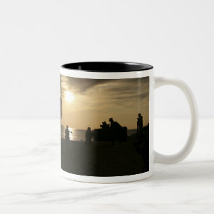 Silhouette of Marines Two-Tone Coffee Mug
